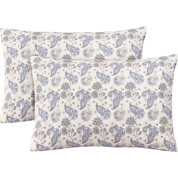 Feather & Stitch Pillowcases Set Of 2 100 Cotton Percale Weave 300