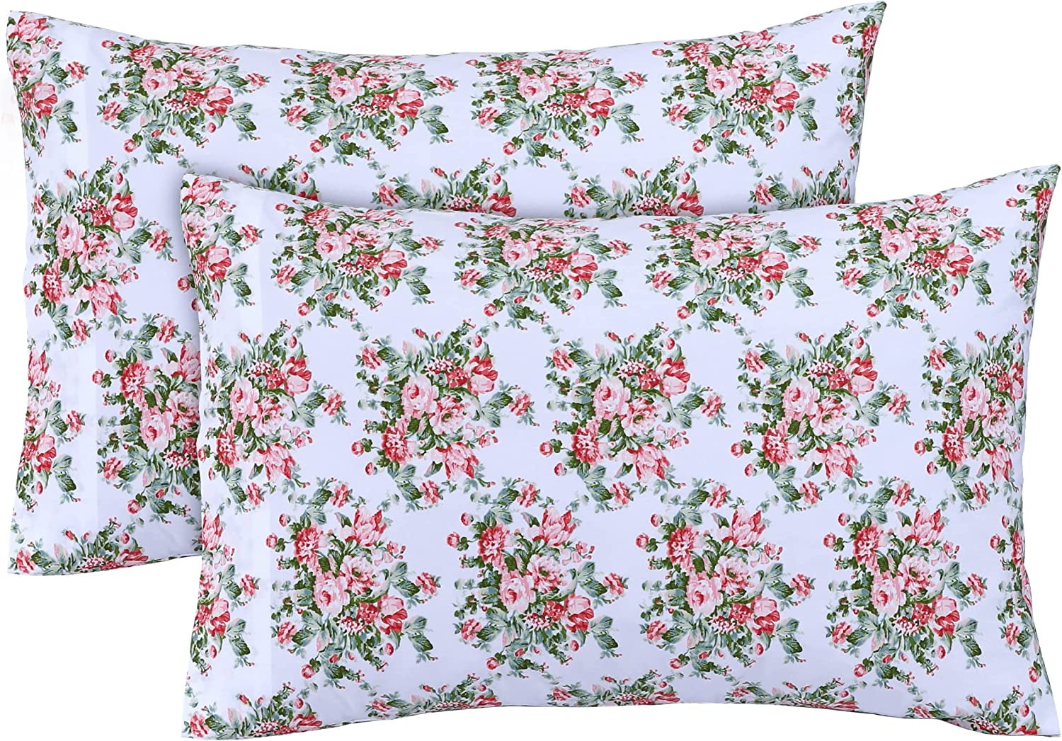 Feather & Stitch Pillowcases Set Of 2 100 Cotton Percale Weave 300