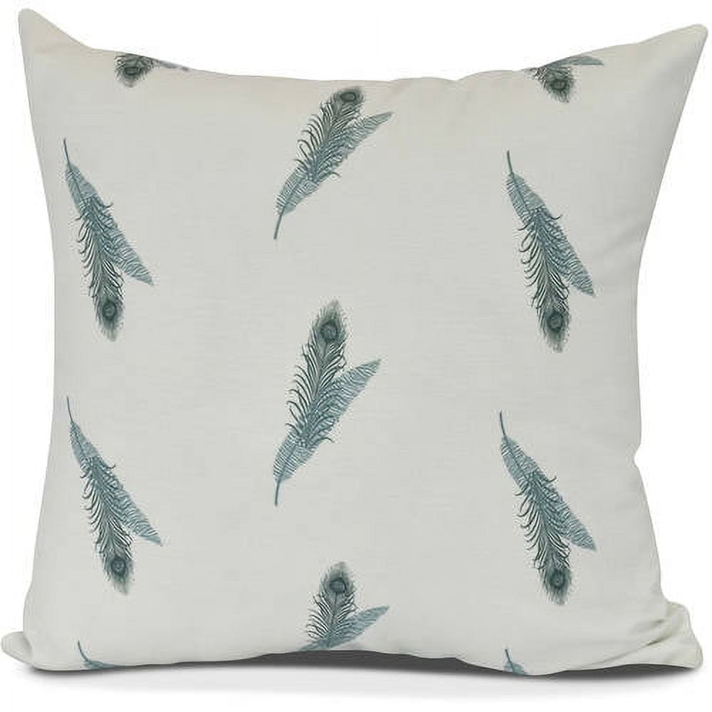 Feather Stripe Floral Print Outdoor Pillow