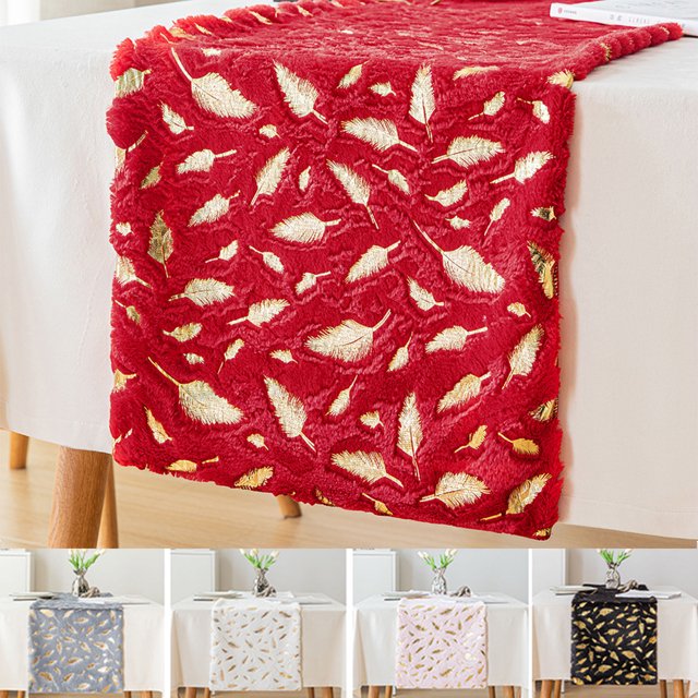Feather Table Runners Glitter Christmas Table Runner Overlay
