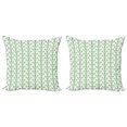thumbnail image 1 of Ambesonne Feather Throw Pillow Cover 2 Pack, Long Peacock Bird Plumes, 20", Shamrock Green Mustard, 1 of 2