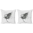 thumbnail image 1 of Ambesonne Feather Throw Pillow Cover 2 Pack, Doodle Style Plumage Boho, 16", Charcoal Grey White, 1 of 5