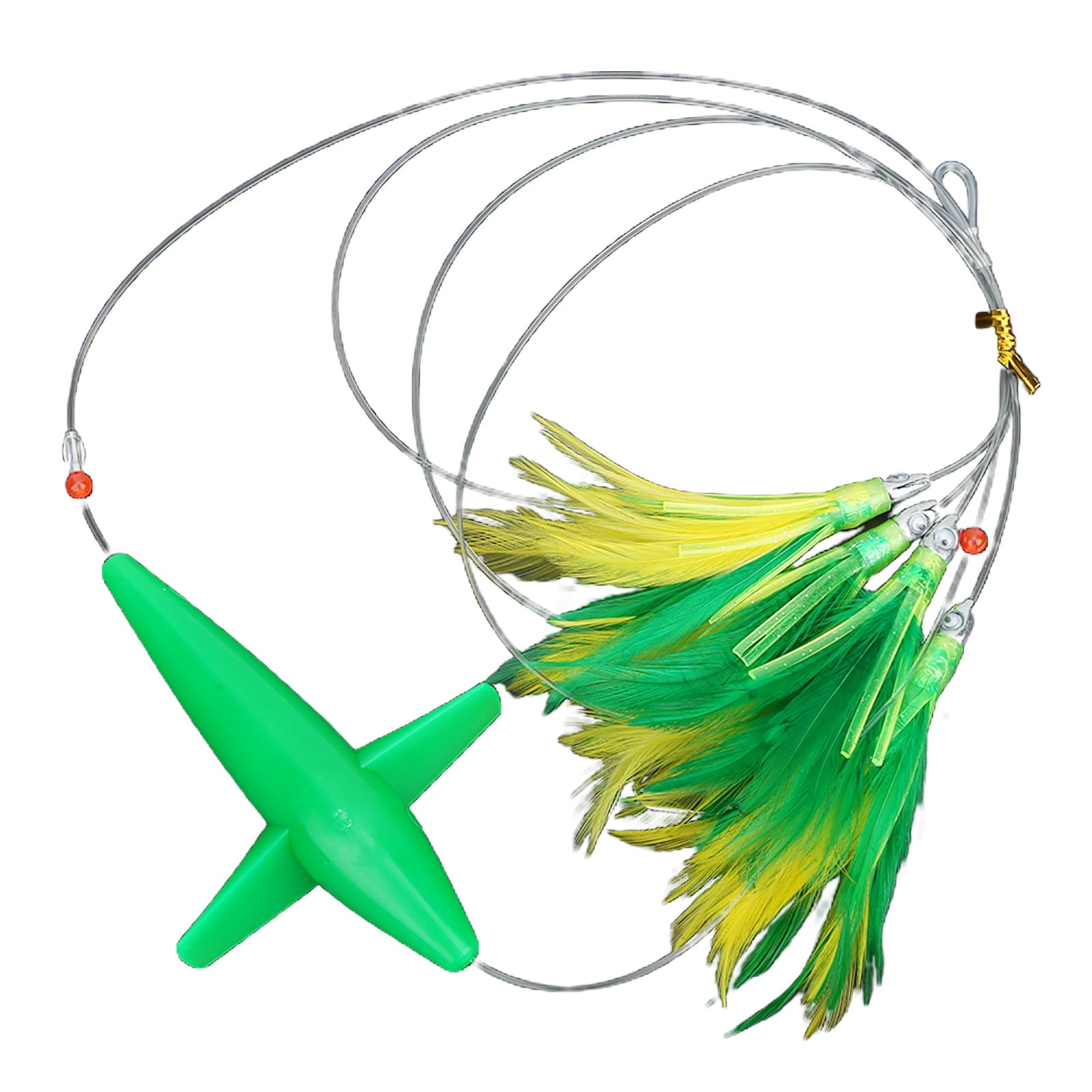 OFFSHORE TACKLE RIGGED 6" TUNA FEATHER STYLE RESIN HEAD LURE TUNA MARLIN SALTWATER TROLLING TUNA