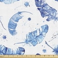 thumbnail image 1 of Ambesonne Feather Fabric by the Yard Upholstery, Watercolor Quill Motifs, 1 Yard, Pale Blue and White, 1 of 4