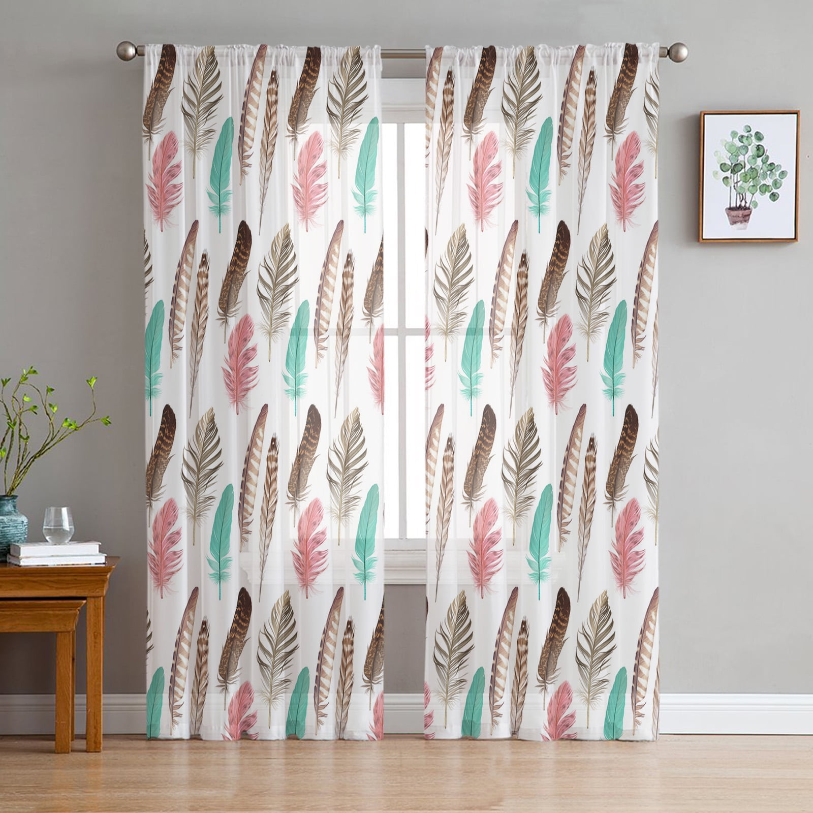Feather Window Curtains Bedroom Modern Drape Sheer Tulle Valances Feather Window Curtains Bedroom Modern Drape Sheer Tulle Valances