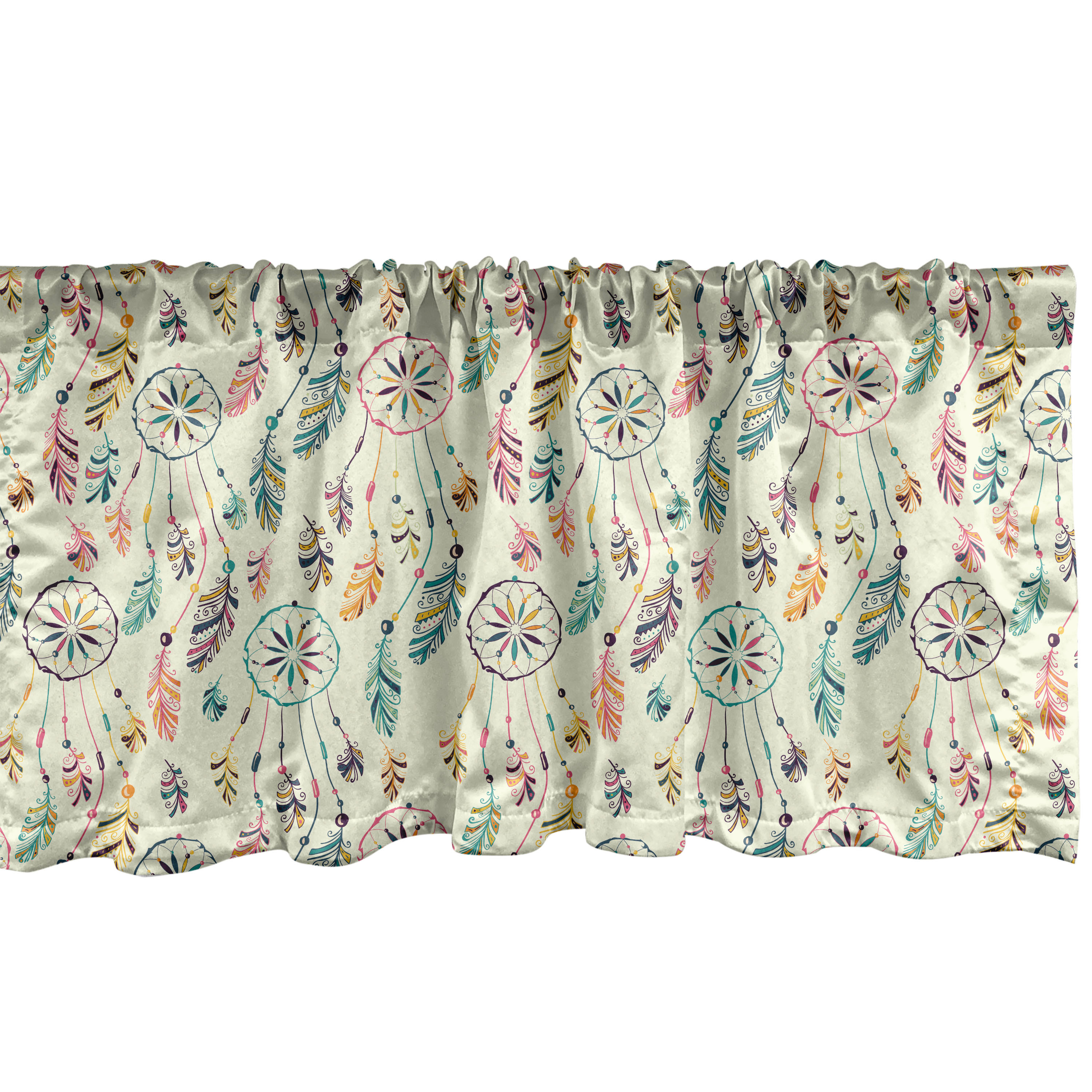 Multicolor Valance Ambesonne Feather Valance Pack of 2, Tribal Art Inspiration, 42