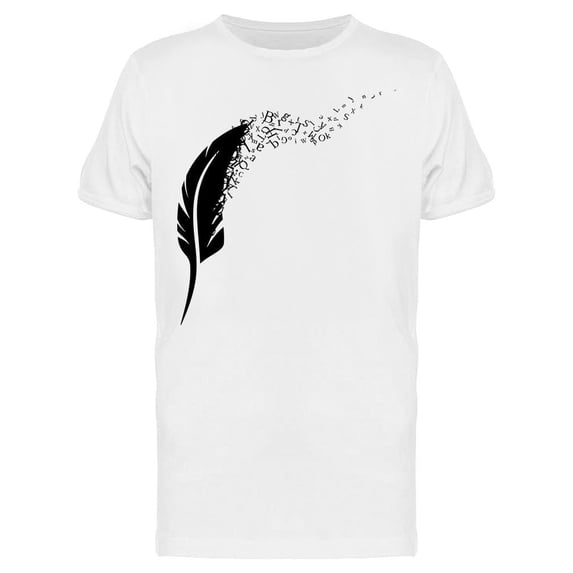 Feather With Flying Up Letters Tee Men's -Image by Shutterstock