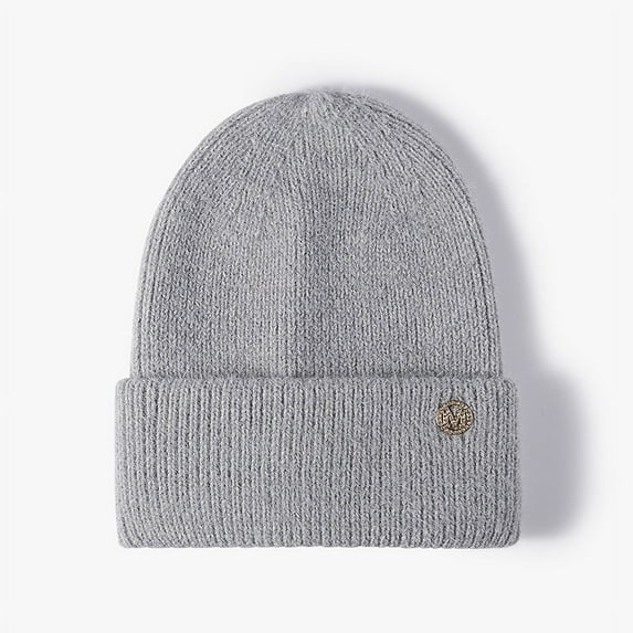 Feather Yarn Fall/winter Women's Hat Fashion M Logo Face Small Warm Padded Knitted Wool Hat Outdoor Cold Hat