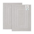 thumbnail image 1 of Feather and Stitch New York Modern Solid Print Silver 100% Premium Ring-Spun Long-Staple Cotton Bath Mats, 30" x 21", Fade Resistant (2 Count), 1 of 4