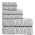 thumbnail image 1 of Feather and Stitch Premium 100% Cotton 6-Piece Towel Set, Grey – Soft, Plush, and Absorbent Bathroom Towels, 1 of 5