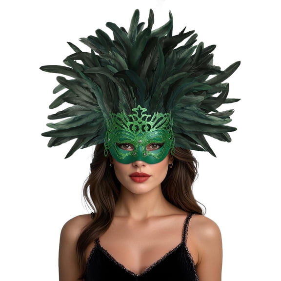 Feather-like mask for women, handmade carnival headdress, suitable for carnival and Halloween parties.
