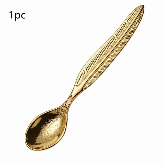 Feather-shaped Coffee Stirrer Spoon Dessert Spoon Household Tea Dessert Spoon