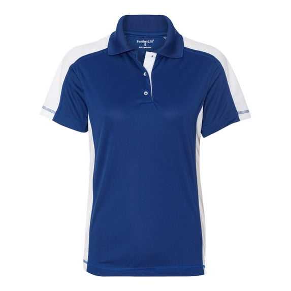 FeatherLite Women's Colorblocked Moisture Free Mesh Sport Shirt 5465 Royal/ White 3XL