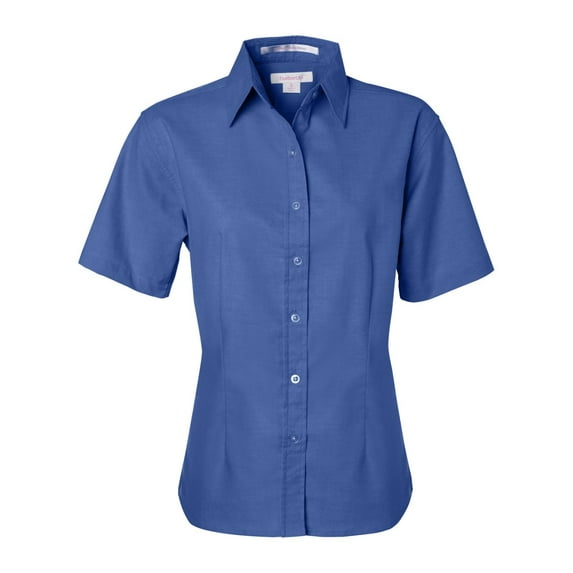 FeatherLite Women's Short Sleeve Stain Resistant Oxford Shirt 5231 French Blue 3XL
