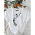 thumbnail image 1 of Feathered Bird T-Shirt Graphic Tee Casual Top Cotton Breathable Short Sleeve Comfort Apparel White S-5XL, 1 of 5
