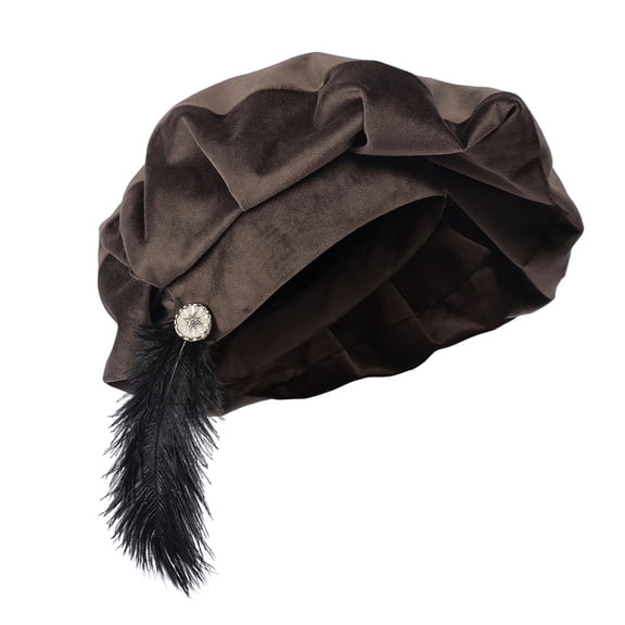 Feathered Cap Medieval Hat For Adults And Children Halloween Cosplay Medieval Themed Event