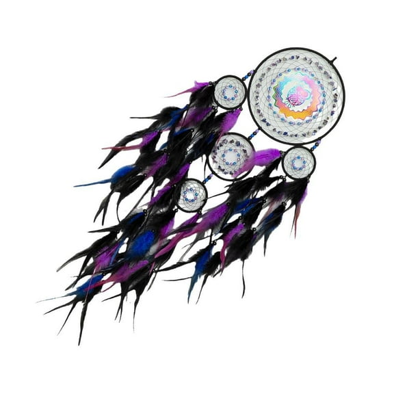 Feathered Dreamcatchers with Rotating Colored Owl for Peaceful Sleep Wall Decors