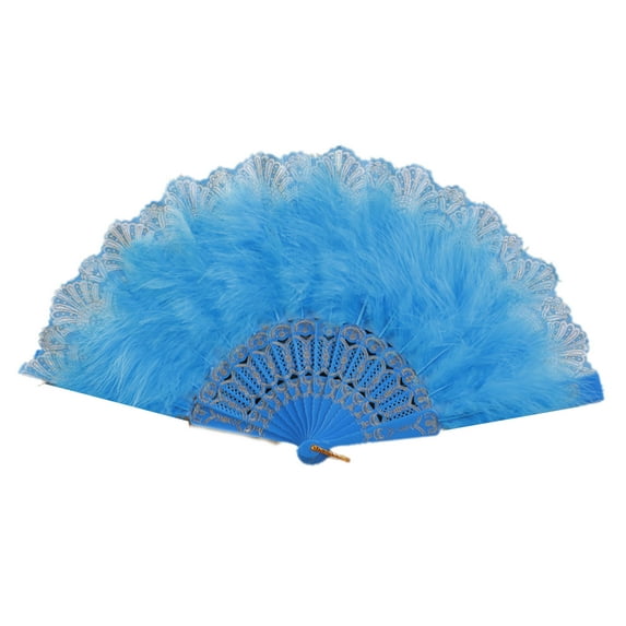 Feathered Fan 1920s Vintage Styles Folding Lace Hand Fan for Home Decoration