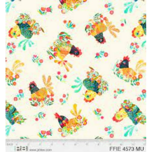 Feathered Fiesta Chicken Cotton Fabric