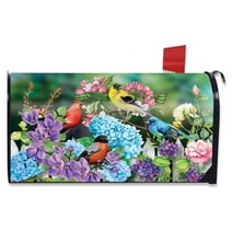 Feathered Friends Spring Magnetic Mailbox Cover Floral Standard Briarwood Lane