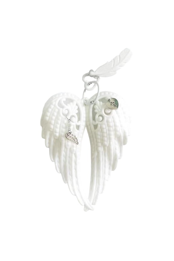 Feathered Metal Crosses Keychain Lightweight Backpack Ornament Plastic Alloy Design Bag Pendant For Everyday Use