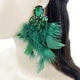 thumbnail image 1 of Feathered Rhinestones Earrings Lightweight Hypoallergenically Jewelry Versatile Wear For Weddings And Cocktail Parties, 1 of 8