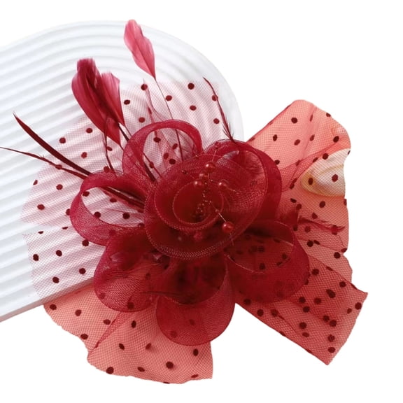 Feathered Small Top Hat Tulle Fascinator Hat For Ballroom Dances And Celebration 1920S Flapper Headwear for Masquerades