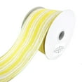 thumbnail image 1 of Feathered Stripes Iridescent Edge Satin Wired Ribbon, Yellow, 2-1/2-Inch, 10-Yard, 1 of 1