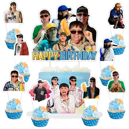 Featherlight Fiesta Celebration Kit with 25 Cake Toppers & Cupcake Toppers - Perfect for Peso Pluma Birthday Bash!