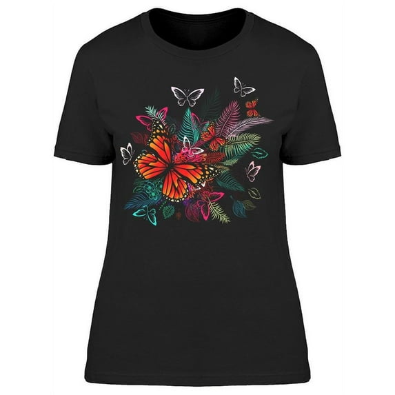 Feathers And Butterflies T-Shirt Women -Image by Shutterstock, Female x-Large