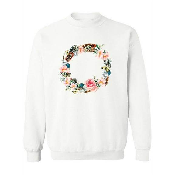 Feathers And Flowers Watercolor. Sweatshirt Women -Image by Shutterstock, Female 3X-Large