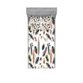 thumbnail image 1 of Feathers Bedding Set with Sheet & Covers, Arrangement of Types of Quills in Vivid Tones Grey Splashes Image Print, Printed Bedroom Decor 2 Shams, 4 Sizes, Multicolor, by Ambesonne, 1 of 3