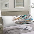 thumbnail image 1 of Feathers Body Pillow Cover Rustic Ethnic Aztec Tribal Watercolor Feather Long Pillowcase with Zipper Decorative Soft Cushion Bedding Pillow Cases for Couch,Sofa,Home Gifts 20"x54",White Blue Brown, 1 of 4