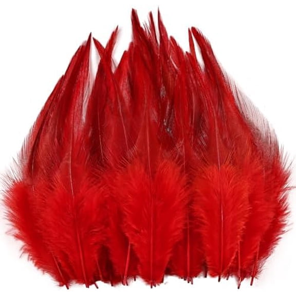 Feathers for Crafting,240pcs 5-7inch Red Craft Rooster Feathers,Saddle Hackle Feather,Bulk Feathers for Wedding Home Party,Dream Catcher Supplies and DIY Crafts