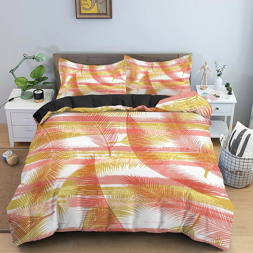 Feathers Pattern Bedding Set Duvet Cover Set Comforter Covers for Bedroom Twin King Size Quilt