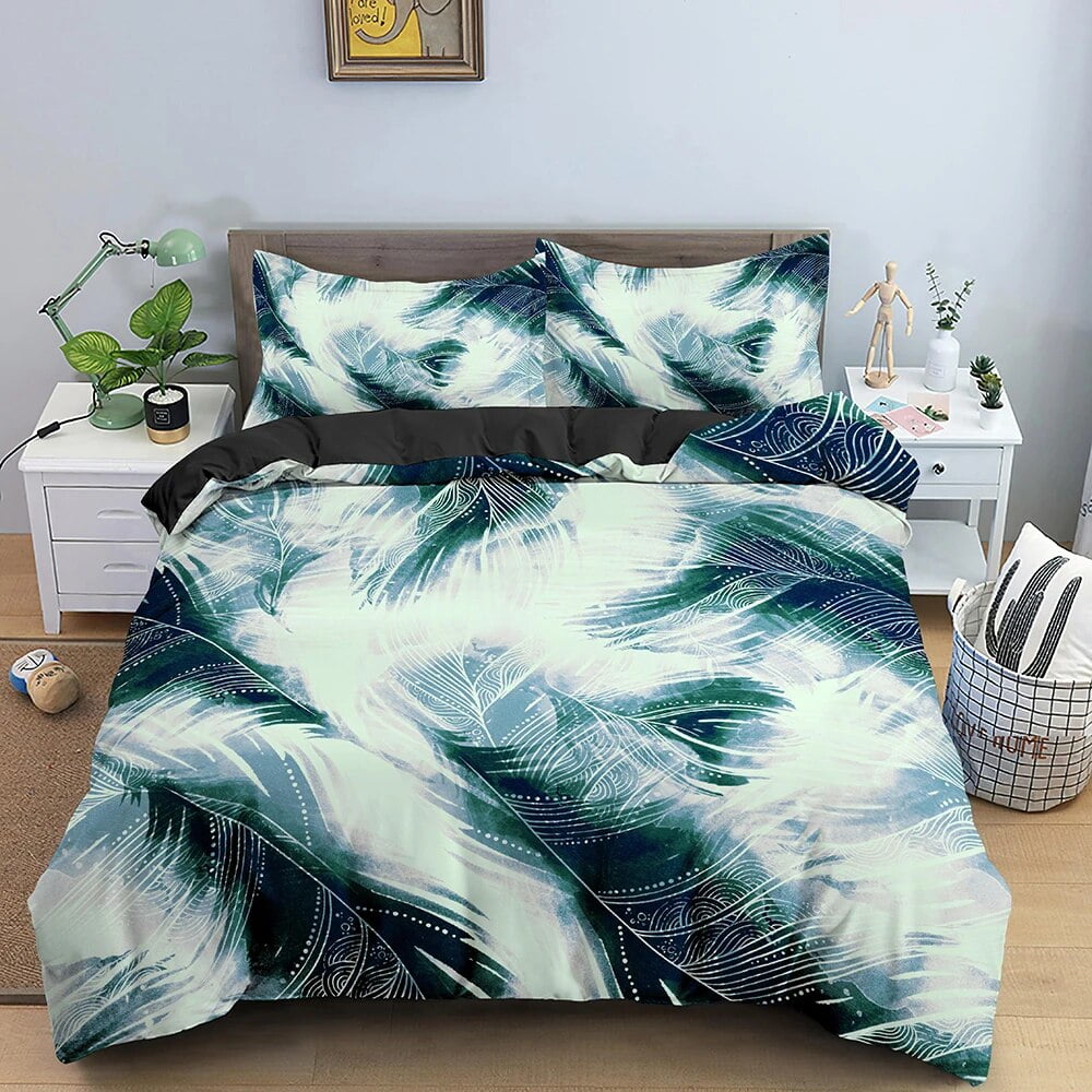 Feathers Pattern Bedding Set Duvet Cover Set Comforter Covers for Bedroom Twin King Size Quilt