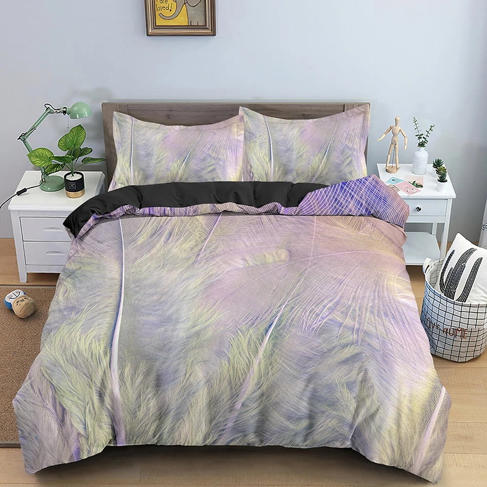 Feathers Pattern Bedding Set Duvet Cover Set Comforter Covers for Bedroom Twin King Size Quilt