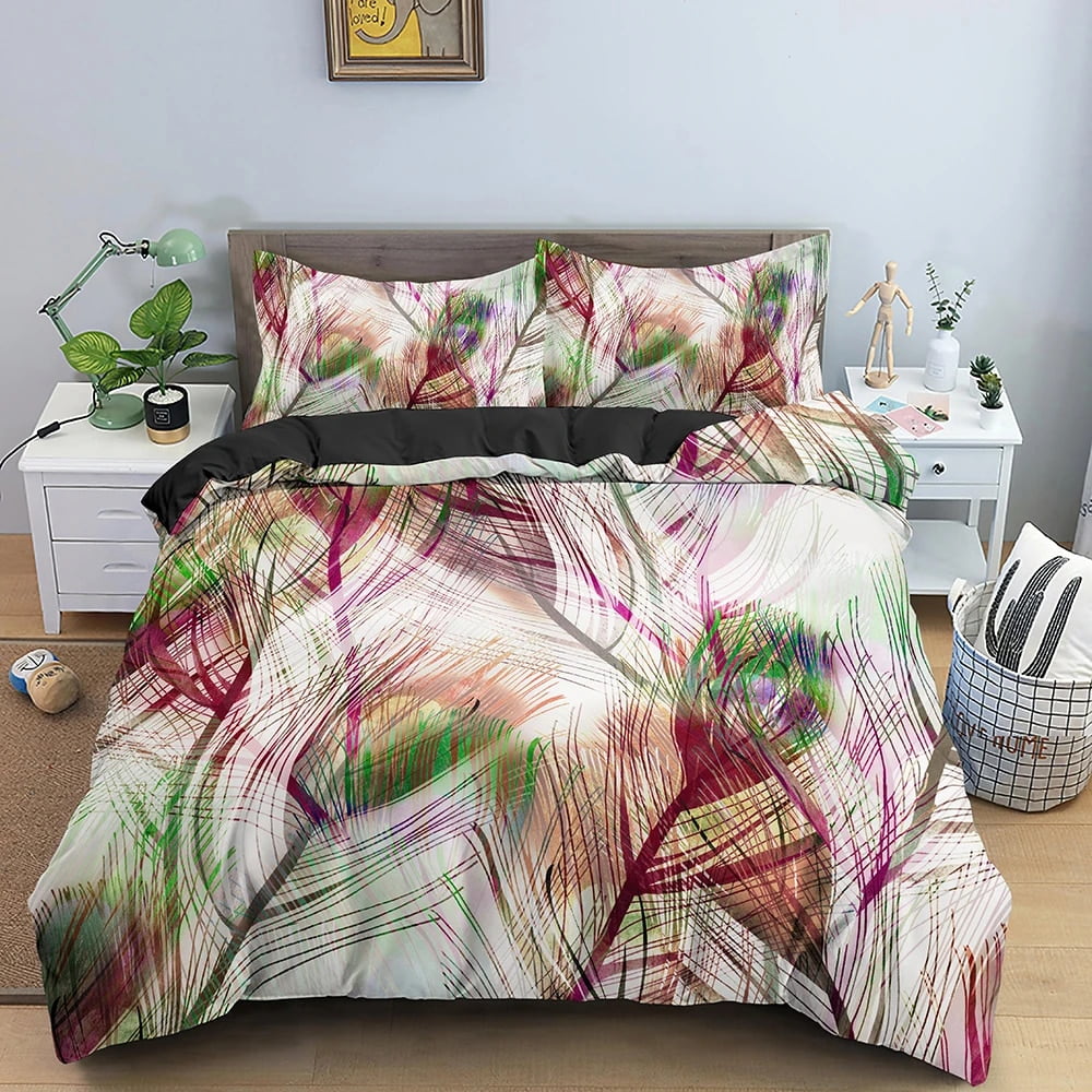 Feathers Pattern Bedding Set Duvet Cover Set Comforter Covers for Bedroom Twin King Size Quilt