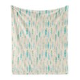 thumbnail image 1 of Feathers Soft Flannel Fleece Throw Blanket, Resemblance Freedom Horizontal Layout Delicate and Ethnic, Cozy Plush for Indoor and Outdoor Use, 50" x 70", Turquoise Pale Sky Blue, by Ambesonne, 1 of 5