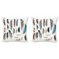 thumbnail image 1 of Ambesonne Animal Throw Pillow Cover 2 Pack, Bird Body Feathers Set, 18", Multicolor, 1 of 2