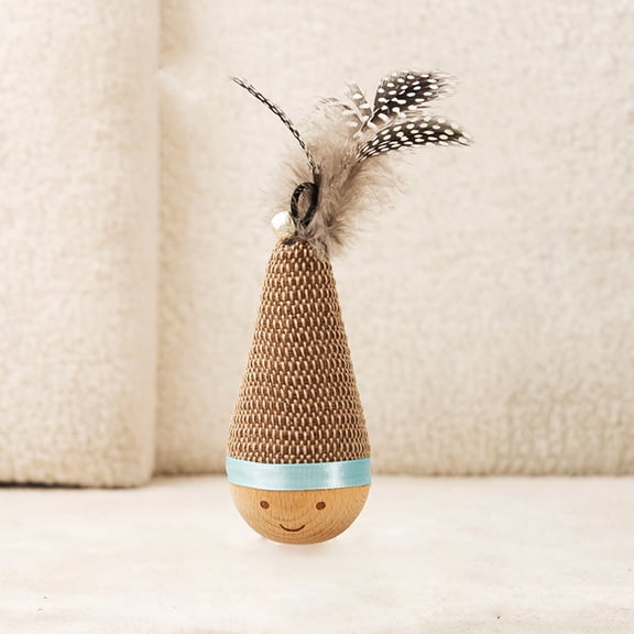 Feathers With Bells Cat Toy, Interactive Tumbler Teaser For Hunting Instinct Stimulation, Boredom Relief For All Ages Cats