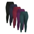 thumbnail image 1 of Feathers Women's Active Fleece Leggings, 26” Inseam, 5-Pack, Sizes S-5X, 1 of 5