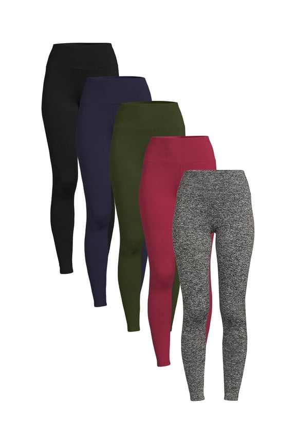 Women's Active Fleece Leggings, 26” Inseam, 5-Pack, Sizes S-5X