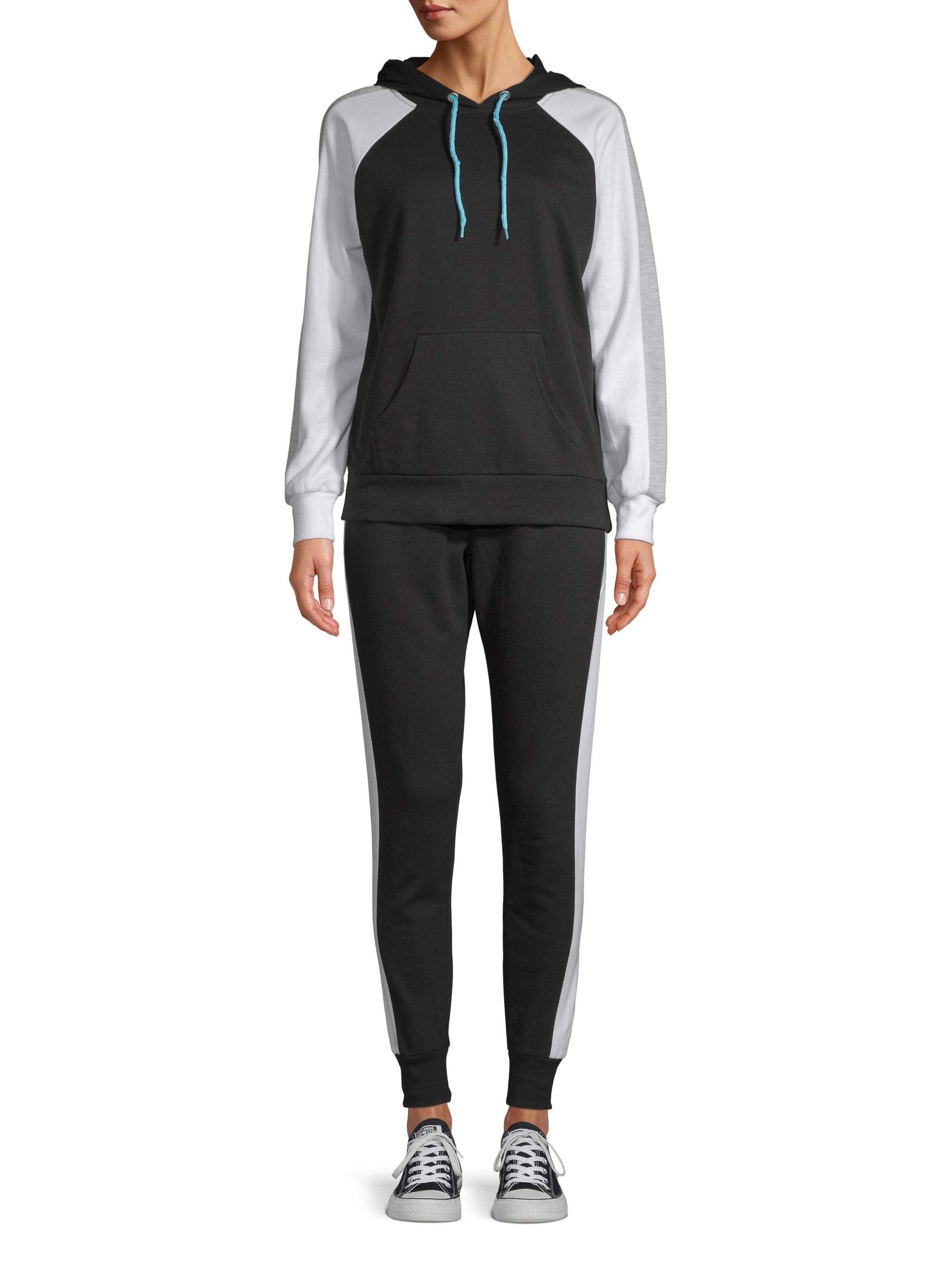 Feathers Women's Athleisure Fleece Hoodie and Jogger Set - image 1 of 5