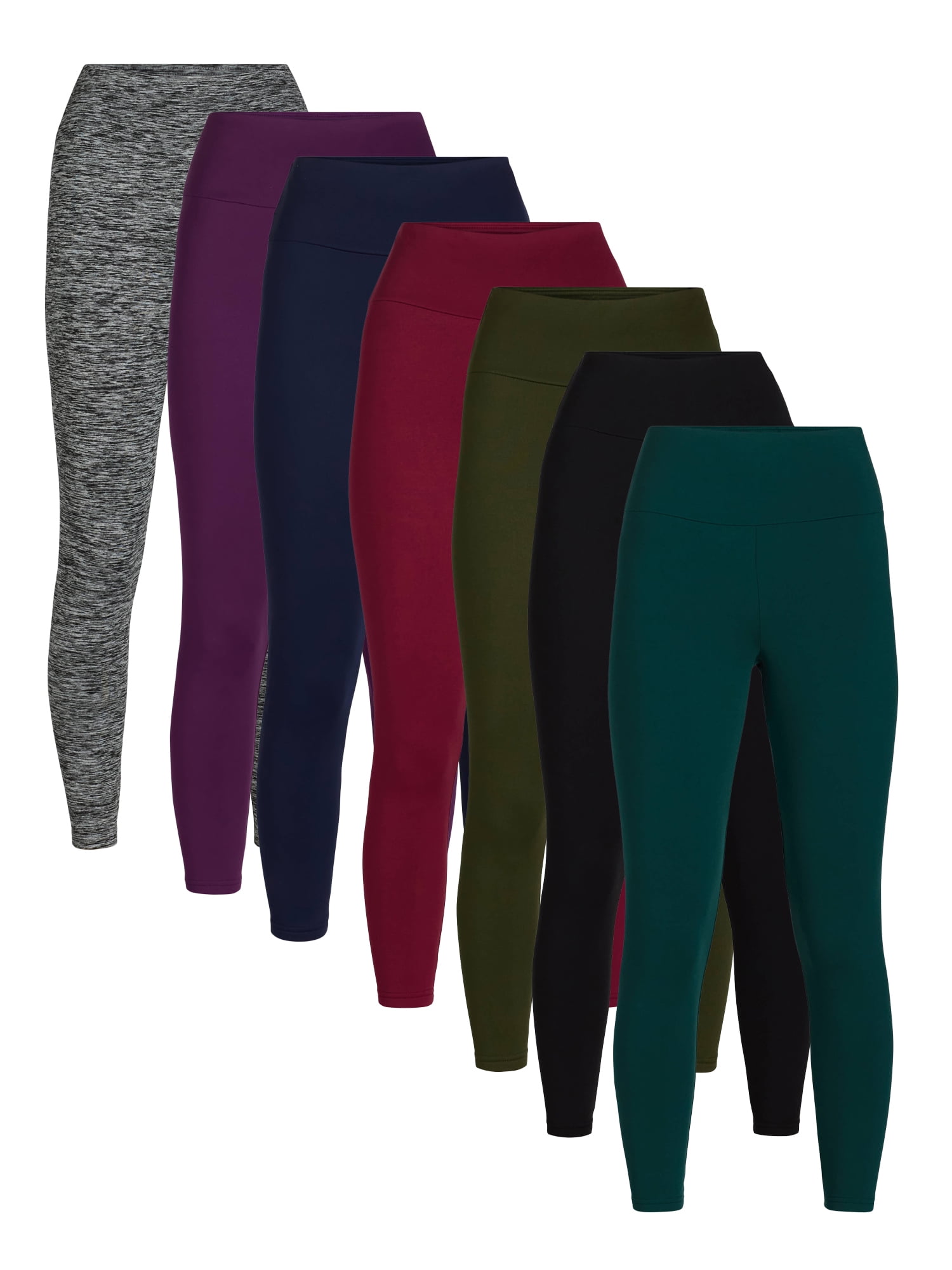 Feathers Women's Active Fleece Leggings, 7Pack, Sizes SXL