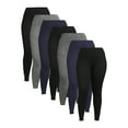 thumbnail image 1 of Feathers Women's and Women's Plus Active Fleece Leggings, 7-Pack, Sizes S-4X, 1 of 5