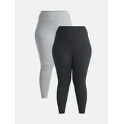 FEATHERS Plus size Women’s Butter Soft Fleece Athleisure Multipack Leggings, 2pk, Sizes 1X-4X