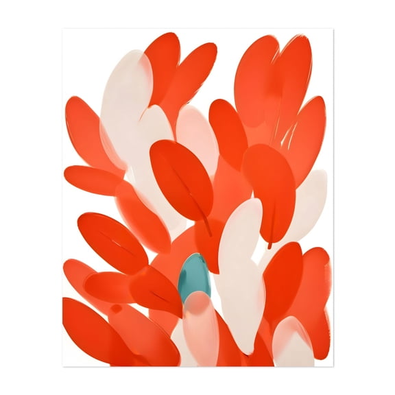 Feathers of different birds flock together - India Illustration Abstract Modern Art Geometric Surrealism Minimalist Floral Pattern Unframed Wall Art Print 6 x 8 inches