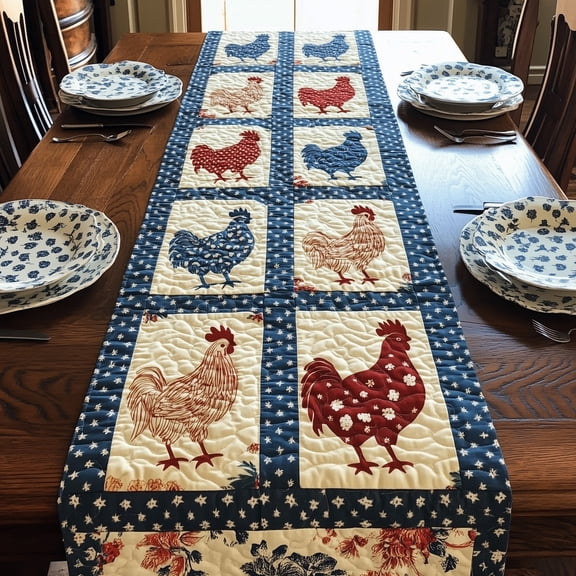 Feathers of Freedom Quilted Table Runner, USA 250th Year Freedom Celebration Runner, Spring Table Runner, Mother's Day Gift