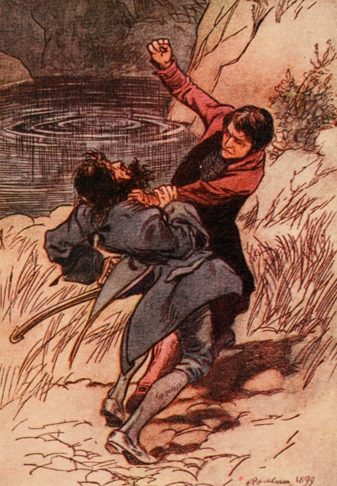 Feats on the Fiord 1899 Hund launched at pirate Canvas Art - A Rackham (18 x 24)